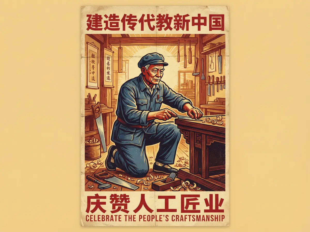 木工匠人精心雕琢 - 51动漫 工匠风采